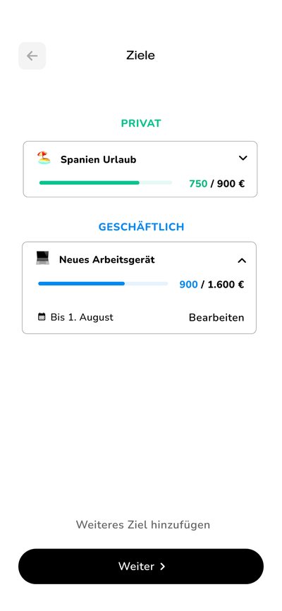 ClearUp App Finanzplan auf dem Smartphone