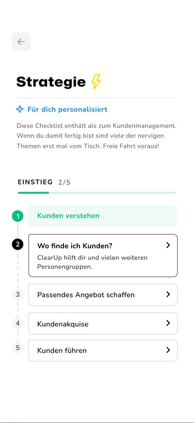 ClearUp App Klarheitsübersicht auf dem Smartphone